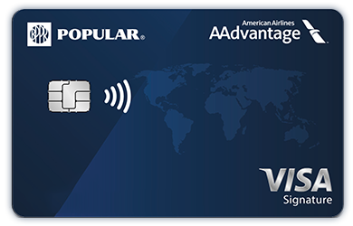 Tarjeta de Crédito AAdvantage Visa Signature Plus de Popular color azul con chip