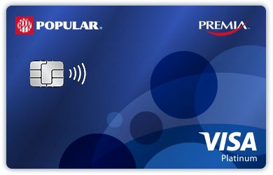 Visa Platinum PREMIA Rewards Credit Card from Popular in blue with chip