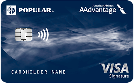 American Airlines AAdvantage Visa Signature Credit Card from Popular in blue and white with chip