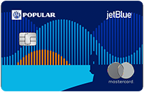 Tarjeta de Crédito JetBlue Mastercard de Popular con la Garita en color azul con chip