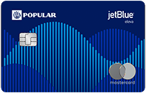 Tarjeta de Crédito JetBlue Mastercard Eleva de Popular color azul con chip
