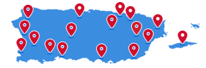mapa Puerto Rico con sucursales