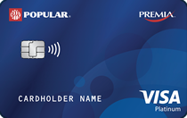 Visa Platinum PREMIA Rewards Credit Card from Popular in blue with chip