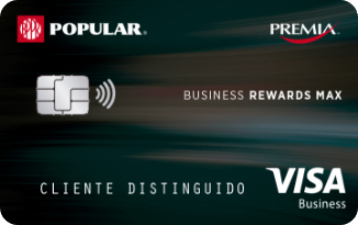 Tarjeta de crédito PREMIA Business Rewards Max de Popular color negro