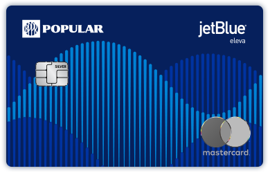 Tarjeta de Crédito JetBlue Mastercard Eleva de Popular color azul con chip