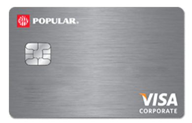 Visa Corporate credit card from Popular in silver with chip